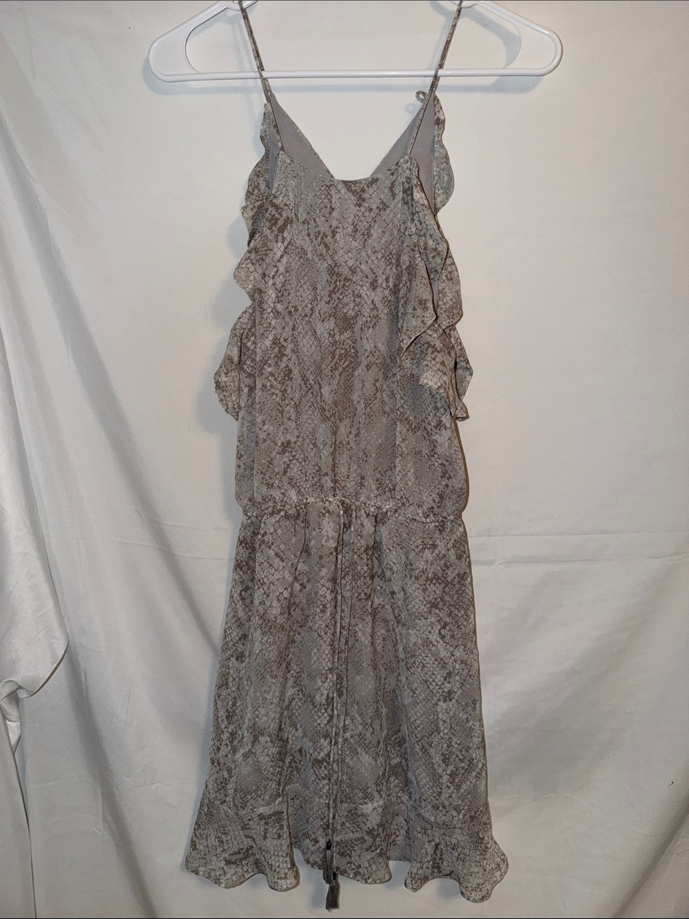 Anthropologie If By Sea Halter Dress Womens M Ruffle Strapy Gray